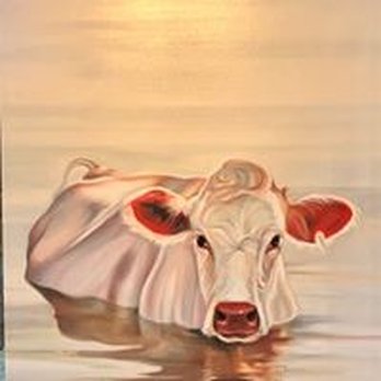Art Source Gallery - Martine Castoro's bathing cow - Art Galleries Near Me - Boise, Idaho Art Source Gallery - Martine Castoro's bathing cow - Art Galleries Near Me - Boise, Idaho