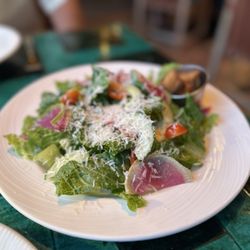 Olivine - Caesar salad (we asked for a different dressing because the Caesar has raw egg in it and I'm pregnant)