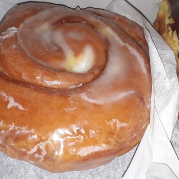 Donut Town - Highland - Huge cinnamon roll and 2 chocolate twist - Donuts Near Me - Highland, California