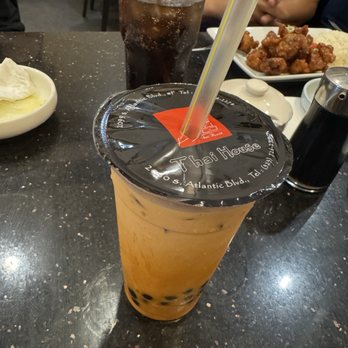 Thai House - Thai iced Tea w/boba.... Need wider straw as boba would get stuck once in a while - Thai Near Me - Monterey Park, California