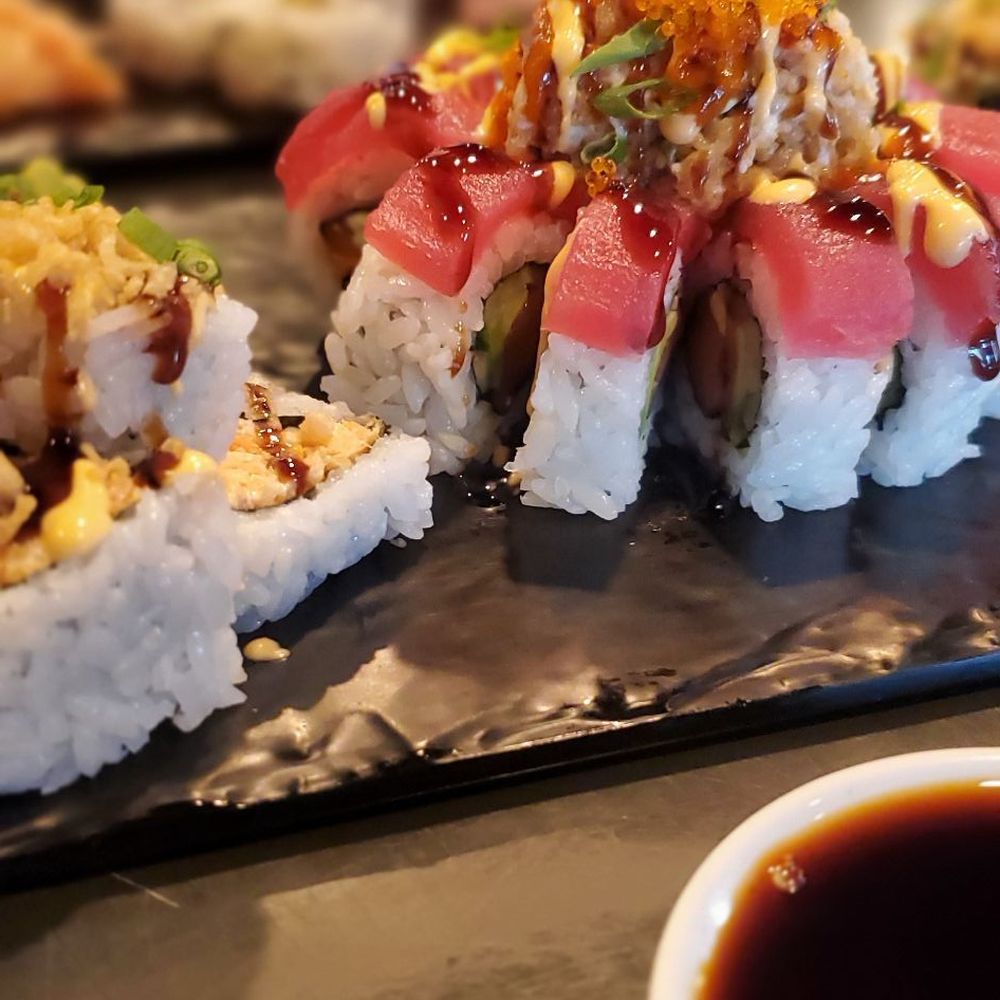 Sushi Shack - a plate of sushi and a bowl of sauce - Caterers Near Me - Meridian, Idaho Sushi Shack - a plate of sushi and a bowl of sauce - Caterers Near Me - Meridian, Idaho