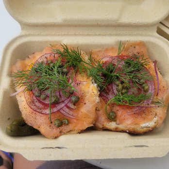 Courage Bagels - Smoked Salmon plate - Bagels Near Me - Los Angeles, California