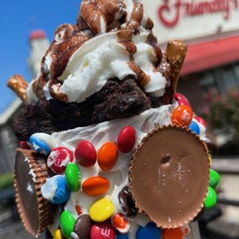 Friendly's - an ice cream sundae topped with candy - American Near Me - Johnstown, New York Friendly's - an ice cream sundae topped with candy - American Near Me - Johnstown, New York