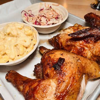 Chicken + Whiskey - Peruvian chicken with Mac n cheese & coleslaw - Peruvian Near Me - Columbia, Maryland