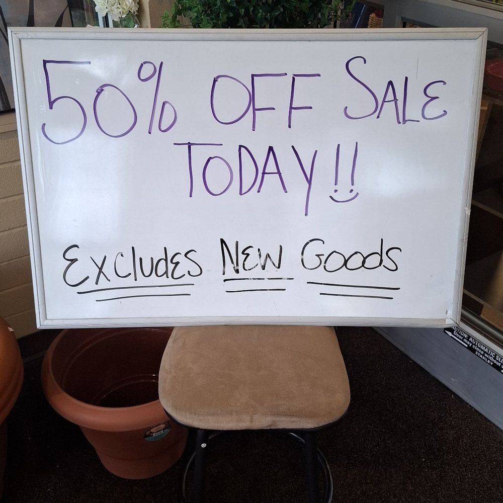 50% off at goodwill ypsilanti on a saturday afternoon!