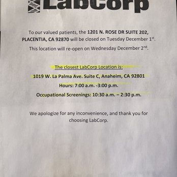 Labcorp - Laboratory Testing Near Me - Placentia, California