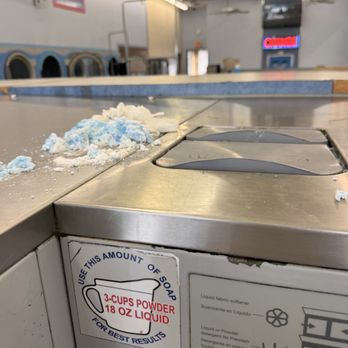 Liberty Laundry Laundromat - Soap gunk just left on top of machine - Laundromat Near Me - Tustin, California Liberty Laundry Laundromat - Soap gunk just left on top of machine - Laundromat Near Me - Tustin, California