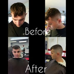 Karl's Place Barber Shop - Before picture (the horid haircut he recieved from a place a won't name) and After from Karl at Karls place!