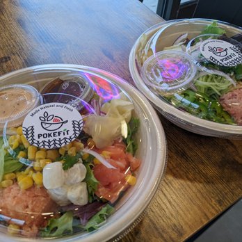 Pokefit- Steiner Ranch - two bowls of salads on a table - Poke Near Me - Austin, Texas