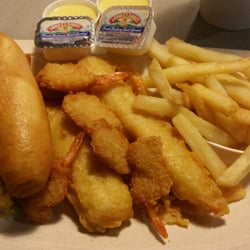 Captain D's - Fish and shrimp with a side of corn.