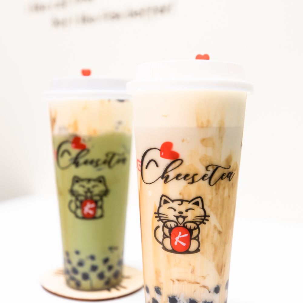 Drincup Cafe - Brown Sugar Milk Tea with Cheese Cap ($6.00) & Plant Oreo Matcha ($5.50) - Bubble Tea Near Me - Honolulu, Hawaii Drincup Cafe - Brown Sugar Milk Tea with Cheese Cap ($6.00) & Plant Oreo Matcha ($5.50) - Bubble Tea Near Me - Honolulu, Hawaii