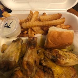 Chics Catering And Bakery - Lemon pepper chicken wings and fries