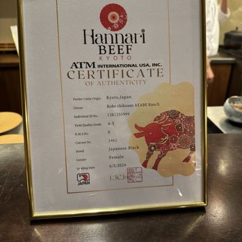 Kaiseki Sanga - Only 60? cows allowed into the USA of this style per year and we got to sample one! - Japanese Near Me - Las Vegas, Nevada Kaiseki Sanga - Only 60? cows allowed into the USA of this style per year and we got to sample one! - Japanese Near Me - Las Vegas, Nevada