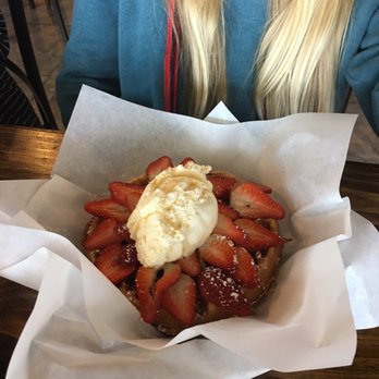Sucre Cafe - Dessert waffles with vanilla ice cream - Desserts Near Me - Plano, Texas Sucre Cafe - Dessert waffles with vanilla ice cream - Desserts Near Me - Plano, Texas