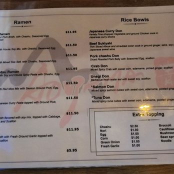 Aoyama Ramen - Menu - Ramen and Rice Bowls - May 2022 - Ramen Near Me - Olathe, Kansas