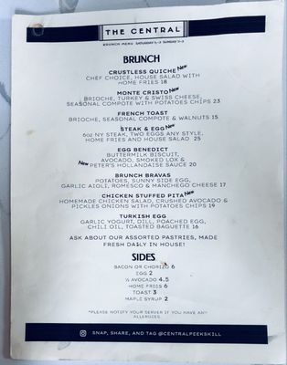 Menu photo 1 The Central Peekskill, NY Menu photo 1 The Central Peekskill, NY