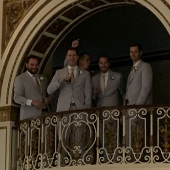 Colony Club - Groom and his best men enjoying view from Balcony - Venues & Event Spaces Near Me - Detroit, Michigan