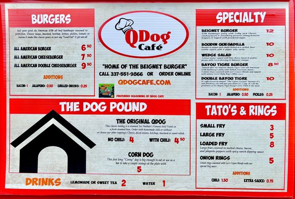 Menu photo 2 QDog Cafe New Iberia, LA Menu photo 2 QDog Cafe New Iberia, LA