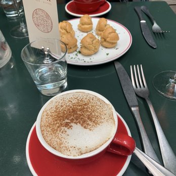 Simonette - Friend and I split the mushroom cappuccino and gougeres! - French Near Me - Culver City, California Simonette - Friend and I split the mushroom cappuccino and gougeres! - French Near Me - Culver City, California