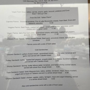 Gustos - Menu - Italian Near Me - Ojai, California