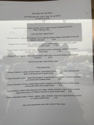Menu photo 2 Gustos Ojai, CA