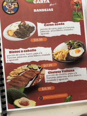 Menu photo 3 El Parche Colombiano San Antonio, TX