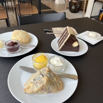 TeaHaus - White chocolate raspberry scone lemon curd delicious - Macarons Near Me - Ann Arbor, Michigan