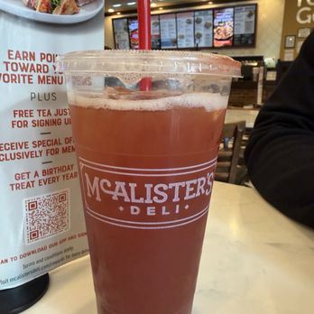 McAlister's Deli - Strawberry Unsweetened Tea - Delis Near Me - Brentwood, Tennessee