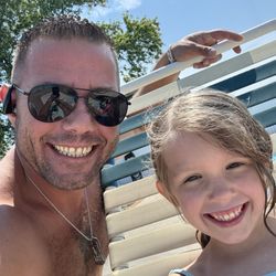 Indian Hills Swim Club - My daughter and I enjoying a day in the sun!
