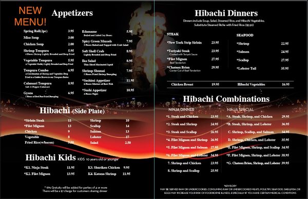 Menu photo 5 Ninja Steakhouse & Sushi Braselton, GA Menu photo 5 Ninja Steakhouse & Sushi Braselton, GA