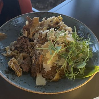 Tropics Bar & Grill - Slow Kiawe Smoked Beef Brisket on pappardelle (a must order!!) - Bars Near Me - Honolulu, Hawaii Tropics Bar & Grill - Slow Kiawe Smoked Beef Brisket on pappardelle (a must order!!) - Bars Near Me - Honolulu, Hawaii