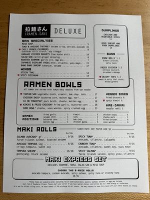 Menu photo 5 Ramen-San Deluxe Chicago, IL Menu photo 5 Ramen-San Deluxe Chicago, IL