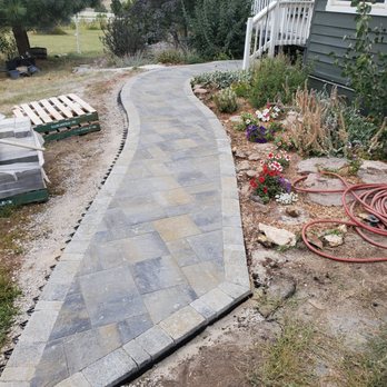SRG Hardscapes & Masonry - front walkway - we need to finish up with the landscaping, but the pavers are beautiful - Fireplace Services Near Me - Denver, Colorado SRG Hardscapes & Masonry - front walkway - we need to finish up with the landscaping, but the pavers are beautiful - Fireplace Services Near Me - Denver, Colorado