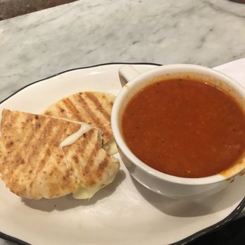 Bite - Gruyere grilled cheese with tomato soup - Salad Near Me - New York, New York Bite - Gruyere grilled cheese with tomato soup - Salad Near Me - New York, New York