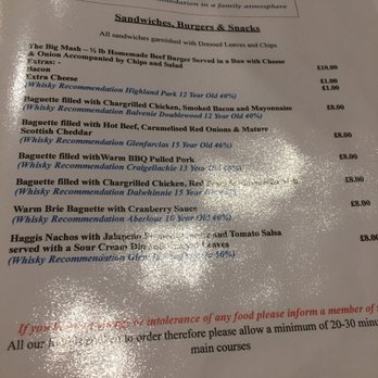 Mash Tun - Menu - Pubs Near Me - Aberlour, MRY