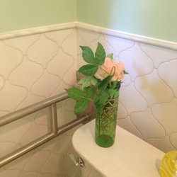 Interiors of Southern New England - Handicapped accessible accessories with intricate wall tile