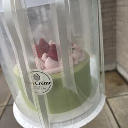 Strawberry matcha cake (sorry for the bad pic!)