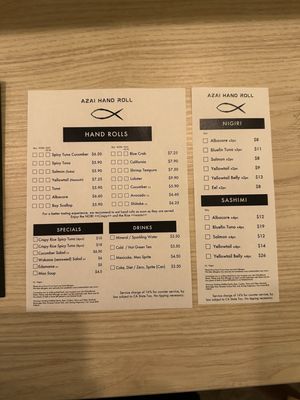 Menu photo 6 Azai Hand Roll Los Angeles, CA Menu photo 6 Azai Hand Roll Los Angeles, CA