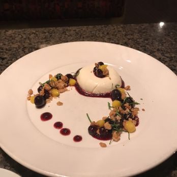 Terra - Desert of the day: Vanilla Pana Cota with Blueberry compote. Heavenly! - New American Near Me - West Columbia, South Carolina Terra - Desert of the day: Vanilla Pana Cota with Blueberry compote. Heavenly! - New American Near Me - West Columbia, South Carolina