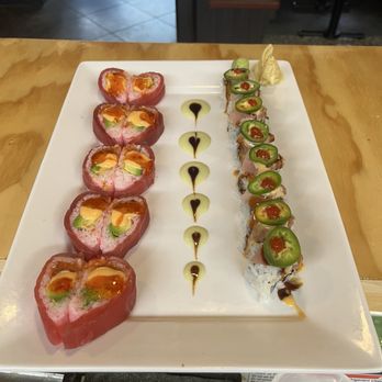 Suki Fusion - Sweet heart and Dynamite roll - Asian Fusion Near Me - Pineville, North Carolina Suki Fusion - Sweet heart and Dynamite roll - Asian Fusion Near Me - Pineville, North Carolina