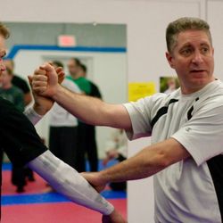 Praxis Martial Arts - Steve Pearlman, the owner, at work during a course.