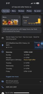 Menu photo 1 Tap & Cellar Fresno, CA Menu photo 1 Tap & Cellar Fresno, CA