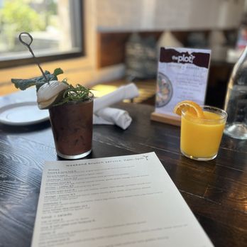 The Plot - Bloody Mary and Fresh OJ yum - Vegan Near Me - Oceanside, California