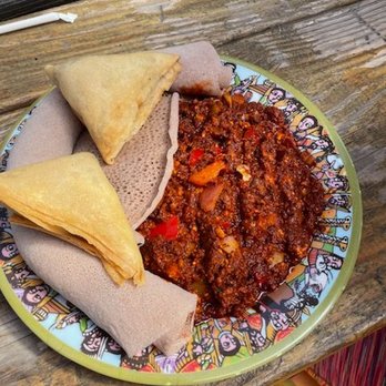 Heat Da Spot - Ethiopian breakfast is a mix of eggs, tomatoes,onions, peppers and spices. Minor complaint was the inside of the samosa was cold. - Coffee & Tea Near Me - Washington, DC, District of Columbia