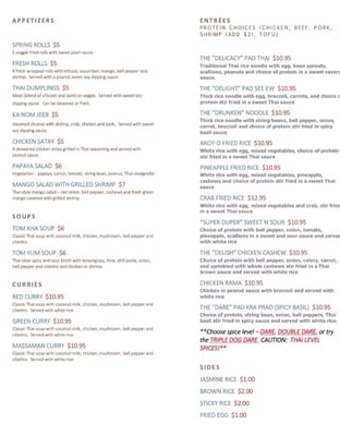 Menu photo 8 Aroy-D The Thai Elephant Verona, NJ