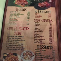 Menu first page.