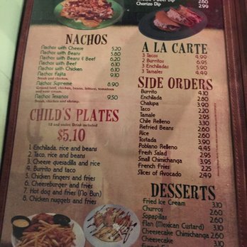 El Agave - Menu first page. - Mexican Near Me - Minden, Nebraska