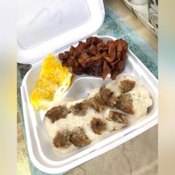 Minit Stop Food - Bacon & Eggs, with Sausage Biscuits & Gravy ($3.98)
