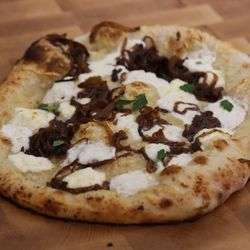 Beehive Catering - Our wood fired bianca pizza- caramelized onions and chèvre