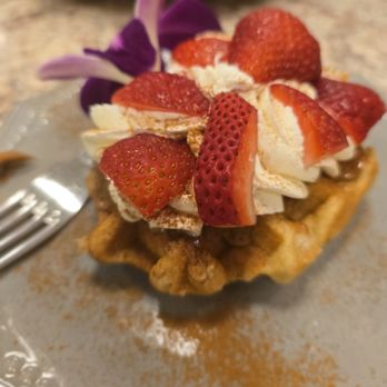 Harvest Kitchen & Bakery - Strawberry Cookie Butter Waffle - Breakfast & Brunch Near Me - Katy, Texas